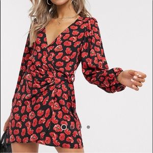 Pull&Bear Floral Wrap Dress